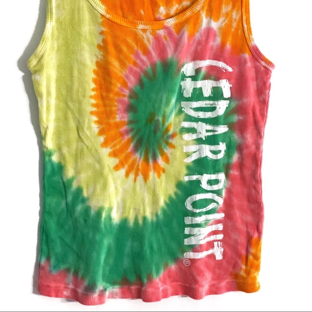 Cedar Point tie dye ribbed tank top - Picture 3 of 7